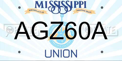 AGZ60A Mississippi License Plate