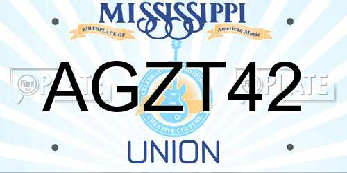 AGZT42 Mississippi License Plate