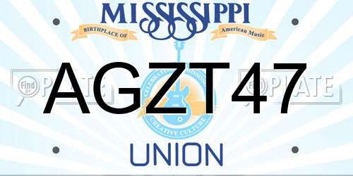 AGZT47 Mississippi License Plate