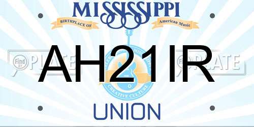 AH21IR Mississippi License Plate