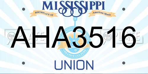 AHA3516 Mississippi License Plate