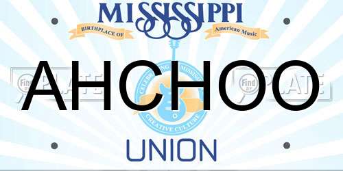 AHCHOO Mississippi License Plate