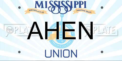 AHEN Mississippi License Plate