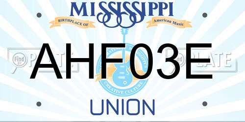 AHF03E Mississippi License Plate