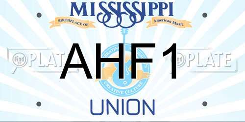 AHF1 Mississippi License Plate