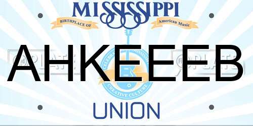 AHKEEEB Mississippi License Plate