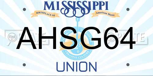 AHSG64 Mississippi License Plate