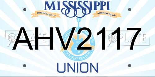 AHV2117 Mississippi License Plate