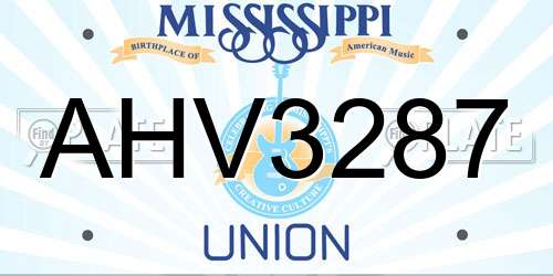 AHV3287 Mississippi License Plate