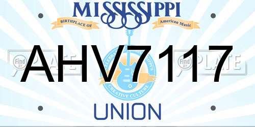 AHV7117 Mississippi License Plate