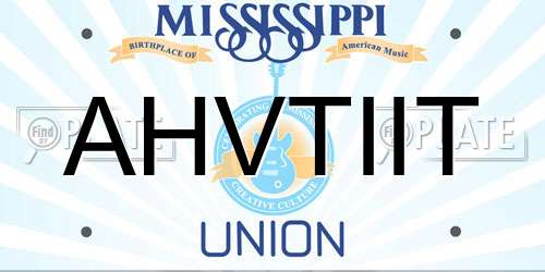 AHVTIIT Mississippi License Plate