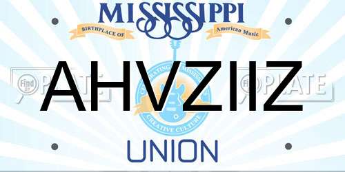 AHVZIIZ Mississippi License Plate