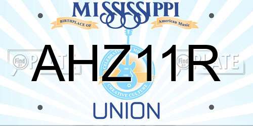 AHZ11R Mississippi License Plate