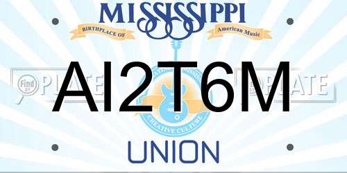 AI2T6M Mississippi License Plate