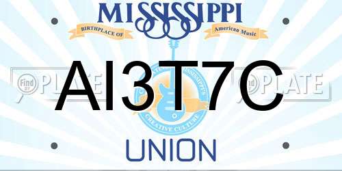AI3T7C Mississippi License Plate