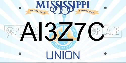 AI3Z7C Mississippi License Plate