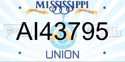 AI43795 Mississippi License Plate