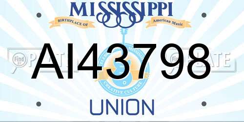 AI43798 Mississippi License Plate