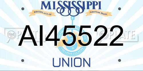 AI45522 Mississippi License Plate