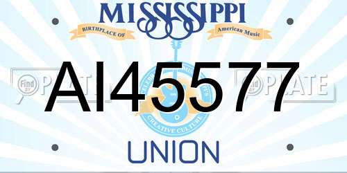 AI45577 Mississippi License Plate