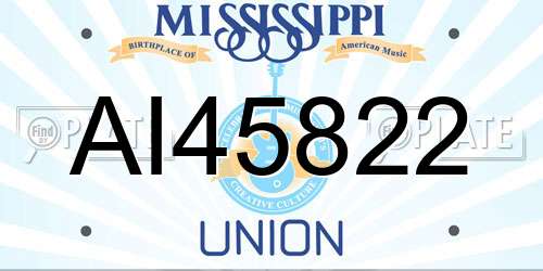 AI45822 Mississippi License Plate