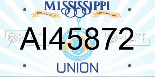 AI45872 Mississippi License Plate