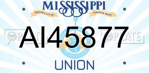 AI45877 Mississippi License Plate