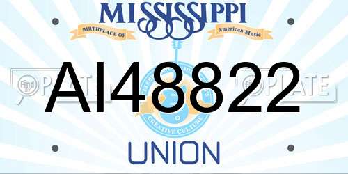 AI48822 Mississippi License Plate