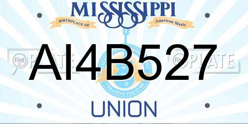 AI4B527 Mississippi License Plate