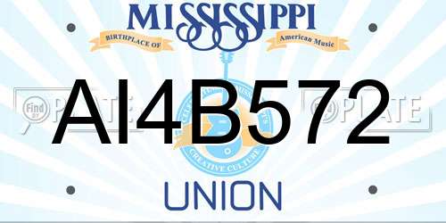 AI4B572 Mississippi License Plate