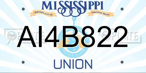 AI4B822 Mississippi License Plate