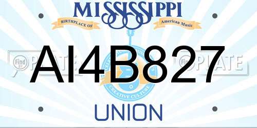 AI4B827 Mississippi License Plate