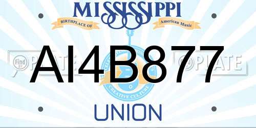 AI4B877 Mississippi License Plate