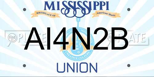 AI4N2B Mississippi License Plate
