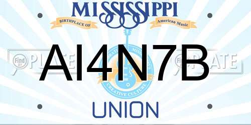 AI4N7B Mississippi License Plate