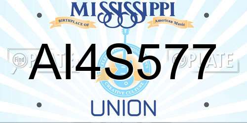 AI4S577 Mississippi License Plate