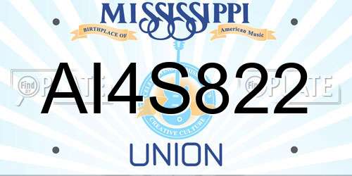 AI4S822 Mississippi License Plate