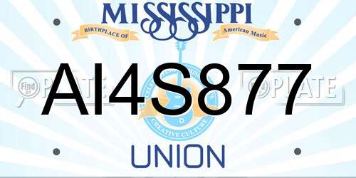 AI4S877 Mississippi License Plate