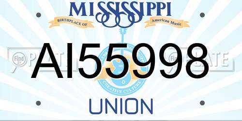 AI55998 Mississippi License Plate