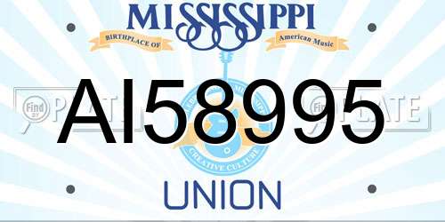 AI58995 Mississippi License Plate
