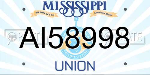 AI58998 Mississippi License Plate