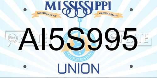 AI5S995 Mississippi License Plate