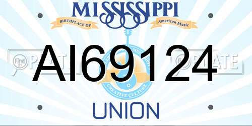 AI69124 Mississippi License Plate