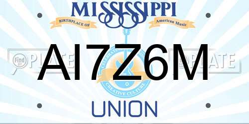 AI7Z6M Mississippi License Plate