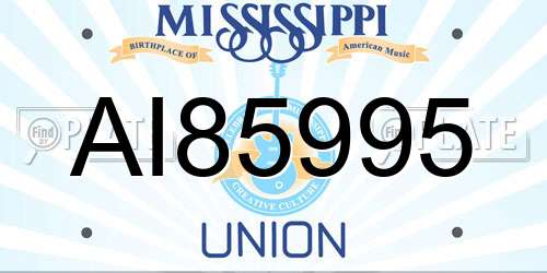 AI85995 Mississippi License Plate