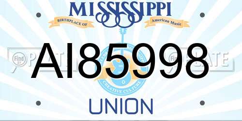AI85998 Mississippi License Plate