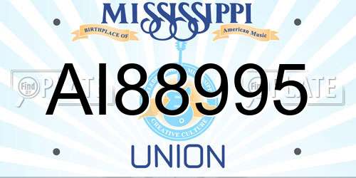 AI88995 Mississippi License Plate