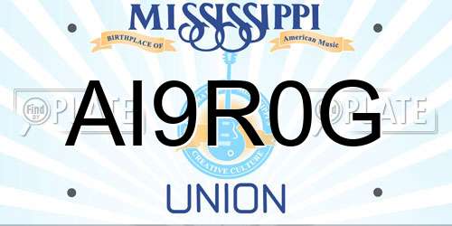 AI9R0G Mississippi License Plate
