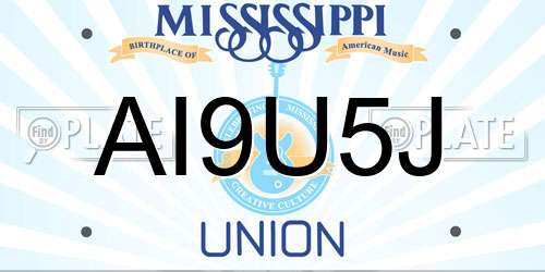 AI9U5J Mississippi License Plate