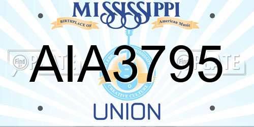 AIA3795 Mississippi License Plate